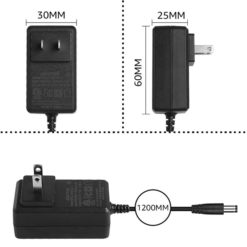 Universal Power Adapter Factory - AC 110-240V DC 5V-24V 1A-3A Eu Us Plugs