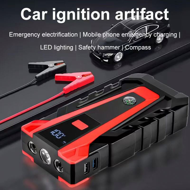 Car Jump Starter Power Bank Factory - Safety Hammer 12V Car Auto Starting Device Optional Air Pump