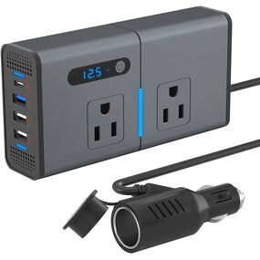 Car Power Inverter Manufacturer - DC 12V to 110V/220V 200W with 4-Port USB PD QC3.0 Adapter