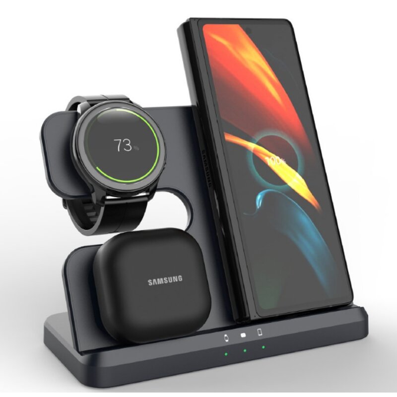 Wireless Charger Stand Factory - 15W Fast Charging 3 in 1 Dock Station for Samsung S23 S22 S21 Note