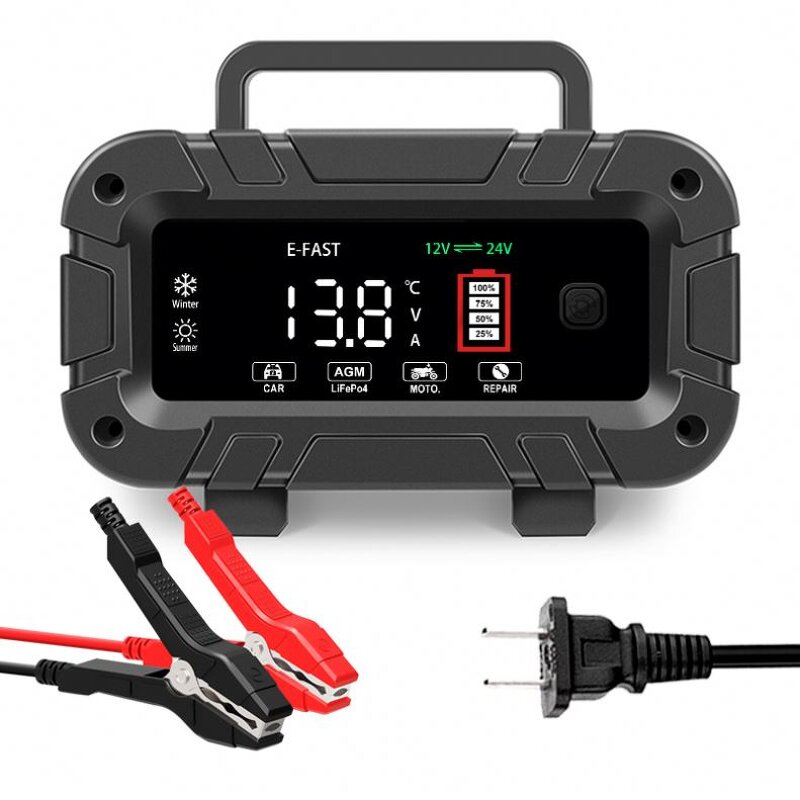 Pulse Repair Charger Manufacturer - Automatic 12V/24V LCD Display 20A 10A Electric Motorcycle Car Truck
