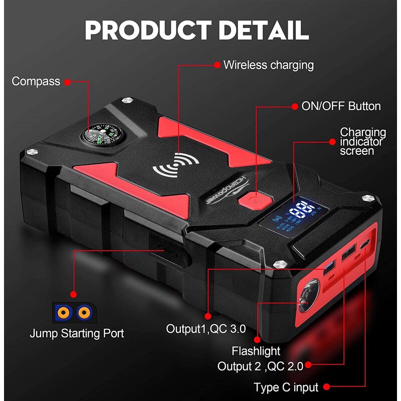 Car Jump Starter Factory - Multi Function High Booster Mini Portable Power Bank