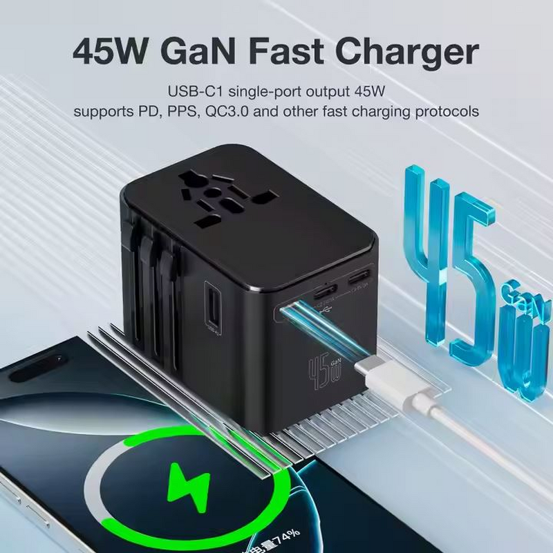 Worldwide Travel Adapter Supplier - 45W 5 Usb Portable Smart Charger