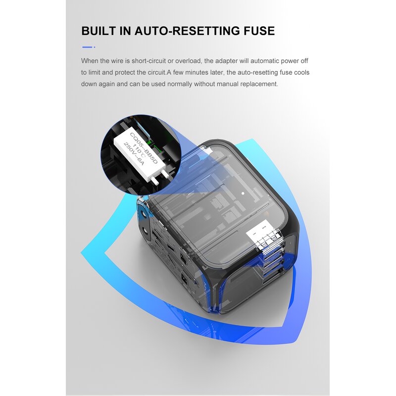 Travel Adapter Manufacturer - Universal with USB and Type-c Smart Charger Socket