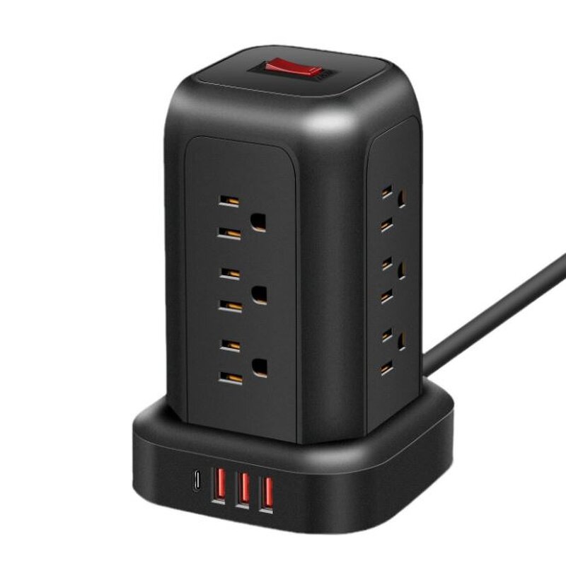 Desktop Sockets Charging Tower Factory - 16AWG US Standard PD Vertical Cable Tray USB 1.5m 13A bar