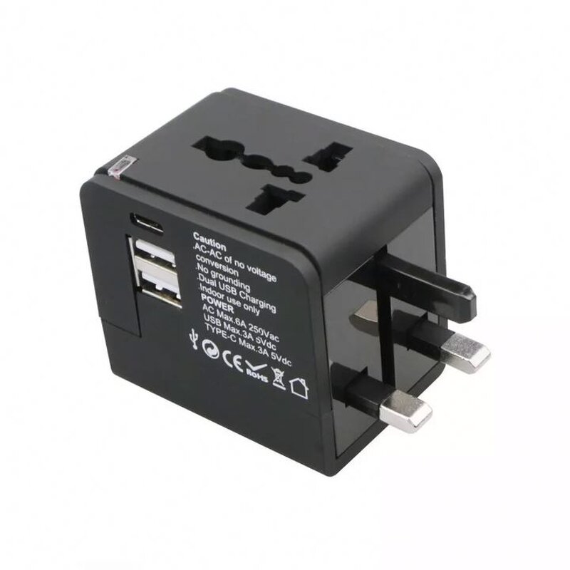 International Plug Adapter Factory - 2 USB Port World Travel AC Power Charger with AU US UK EU Converter
