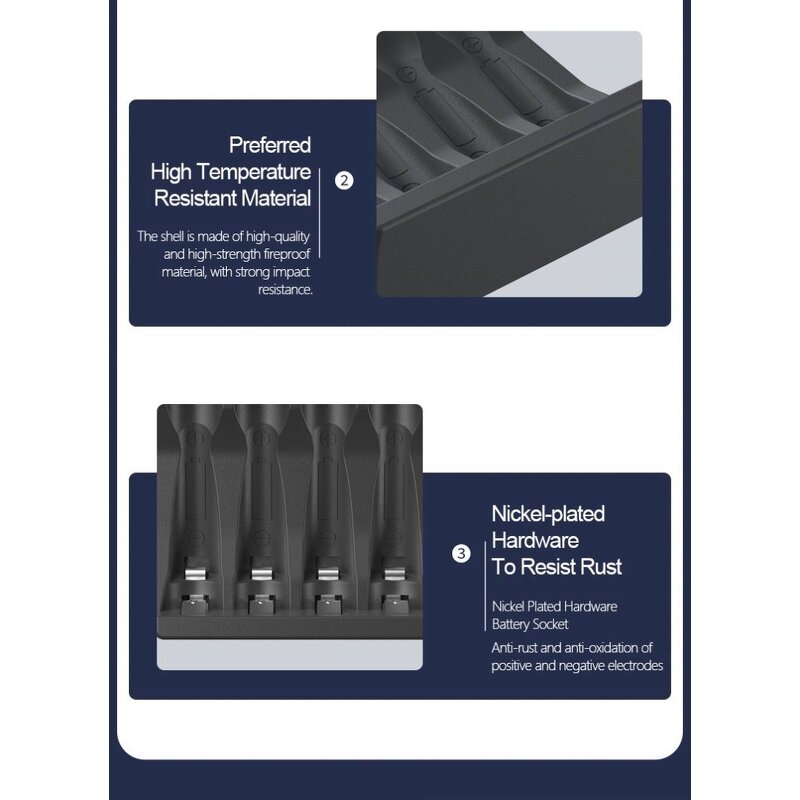 Rechargeable Battery Charger Supplier - 1.5v Aa Aaa Li Ion 8 Slots Multi USB Lithium Ion