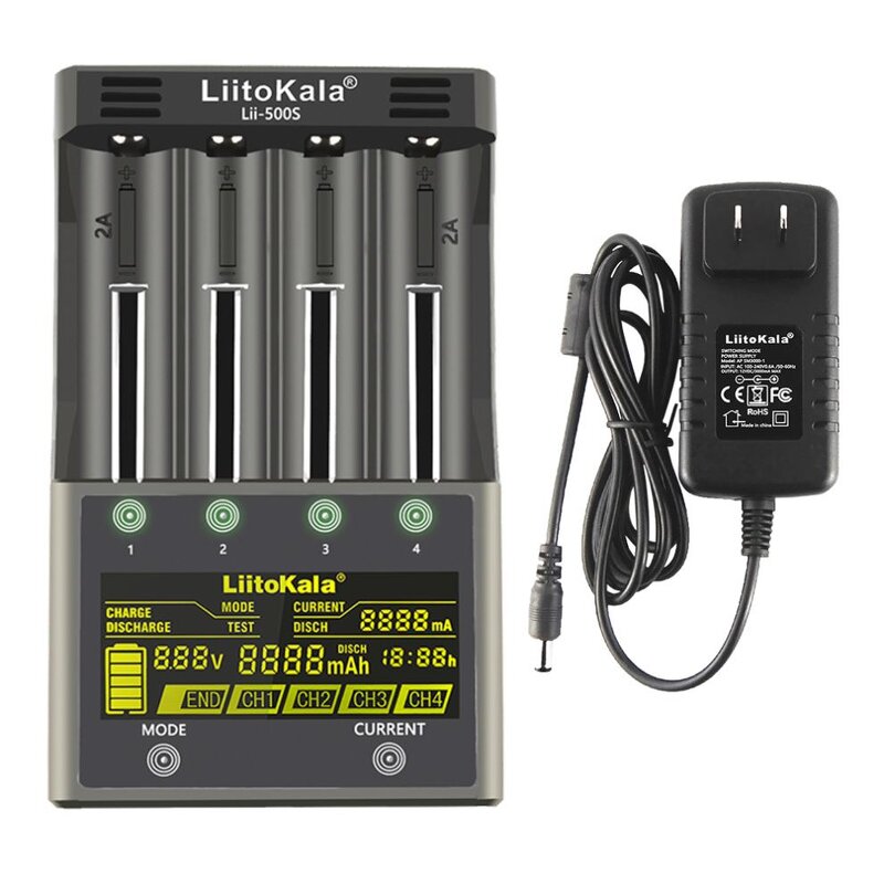 Battery Charger Supplier - LiitoKala Lii-500S LCD 3.7V 1.2V 18650 26650 21700 with Screen Test