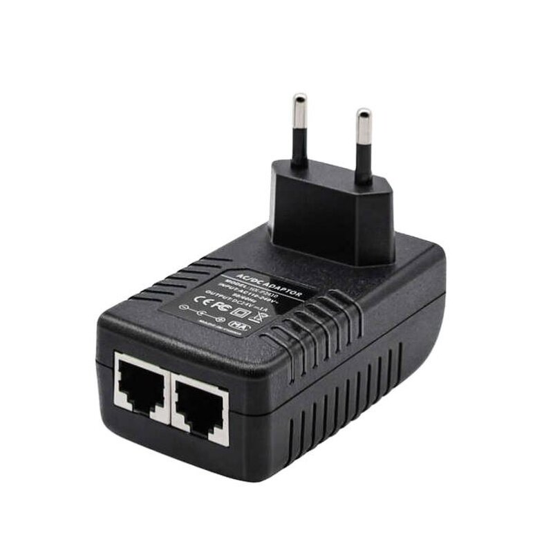 POE Injector Manufacturer - 48V 0.5A AC to DC Wall-plug Non-standard 10/100/1000Mbps 24W RJ45