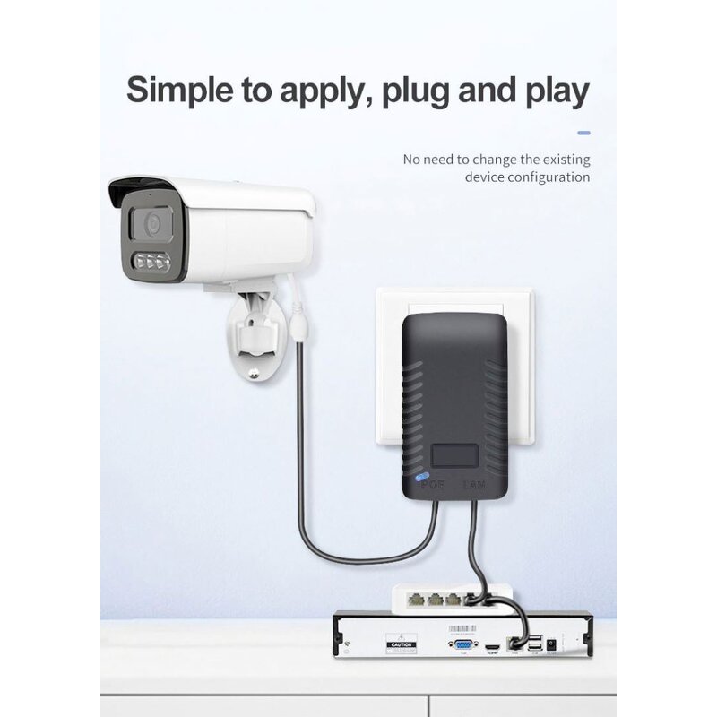 POE Injector Manufacturer - 48V 0.5A AC to DC Wall-plug Non-standard 10/100/1000Mbps 24W RJ45