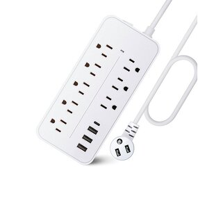 Surge Protector Power Strip Supplier - 3USB+1Type C Socket for Home US Standard 250V 8 Outlets