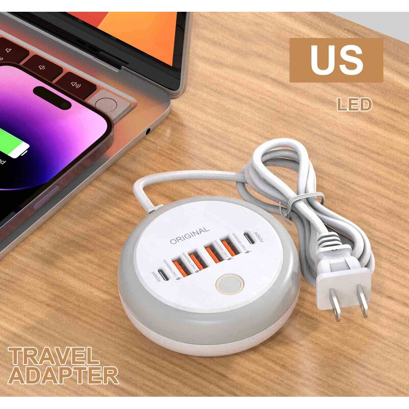 PD Desktop Power Strip Supplier - Factory Price 4A+2C USB Wall Charger with US/EU/AU Plug