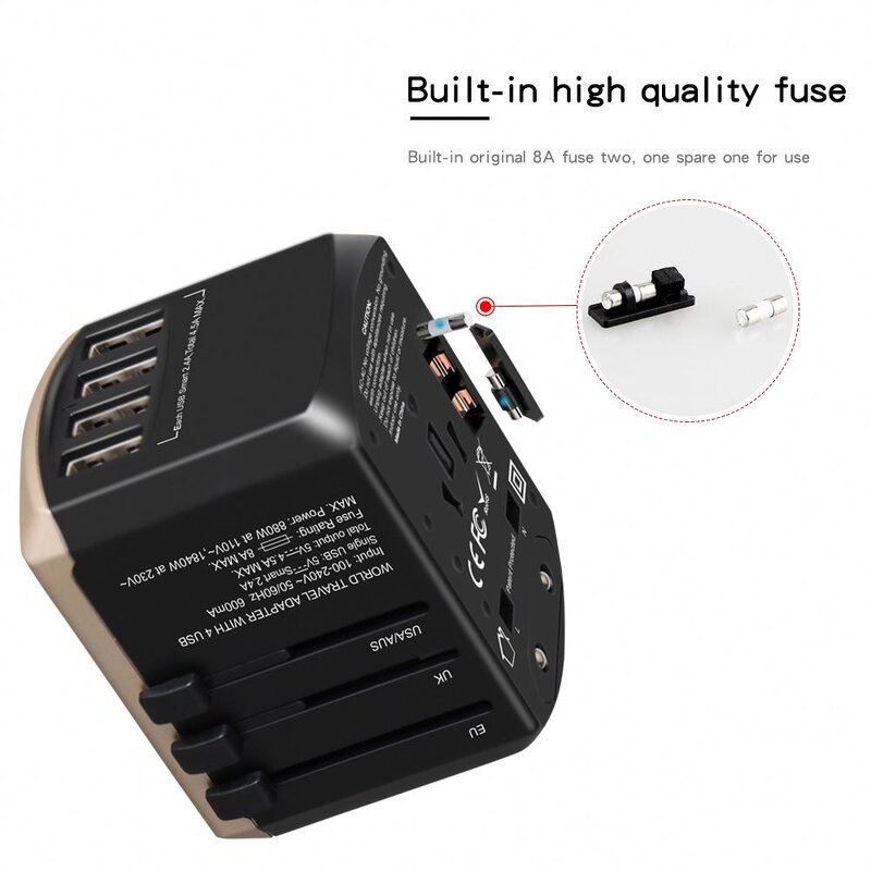 Universal Travel Adapter Supplier - Multi Plug 100-240V Electrical Socket USB Charger