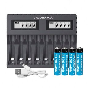 Rechargeable Battery Charger Supplier - 1.5v Aa Aaa Li Ion 8 Slots Multi USB Lithium Ion