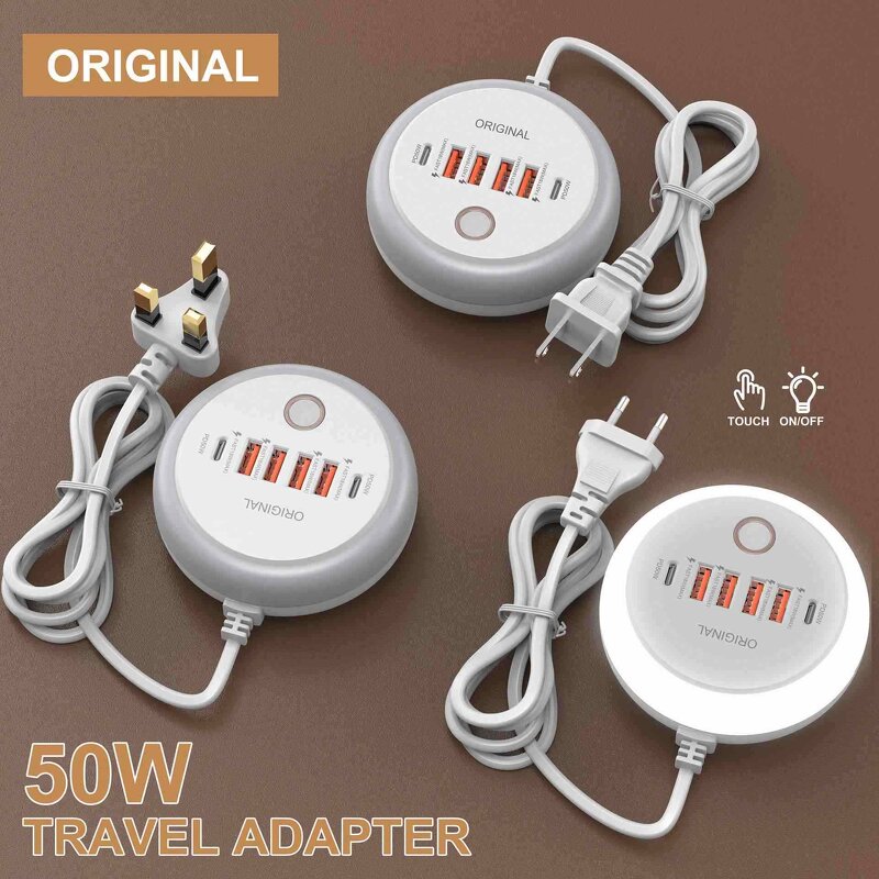 PD Desktop Power Strip Supplier - Factory Price 4A+2C USB Wall Charger with US/EU/AU Plug