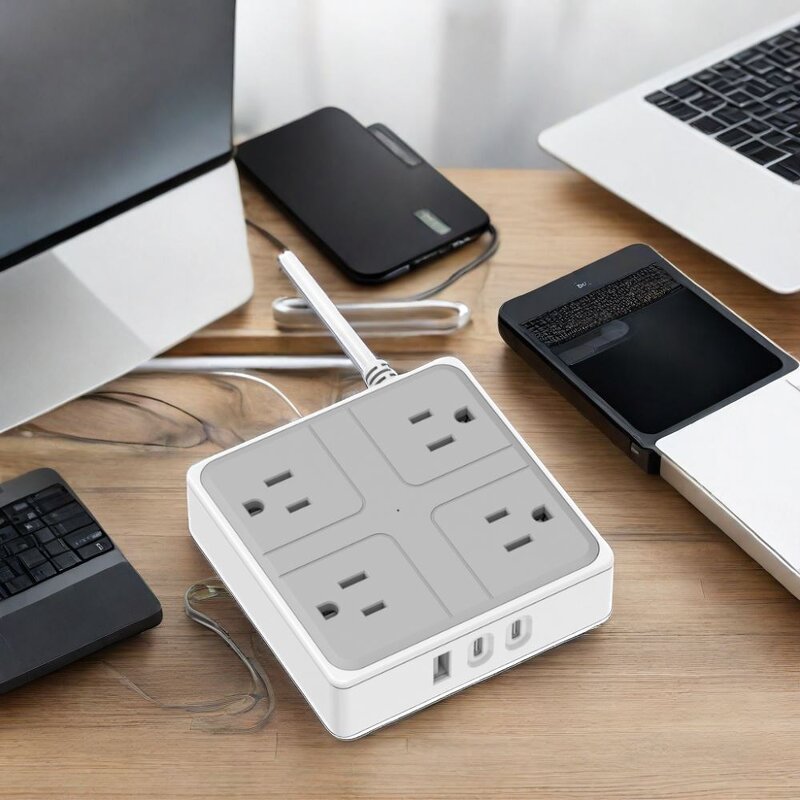 Factory Price Power Strip Supplier - Hot Selling 4 Universal Outlets US 17W PD Charger and BC 1.2