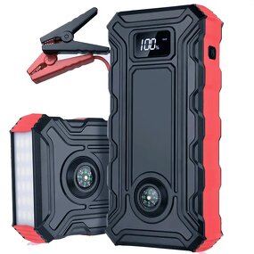 Smart Car Jump Starter Manufacturer - 12V Emergency Starting LED Lighter Safety Hammer Compass 600A