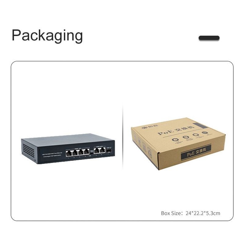 POE Switch Supplier - Direct 4 POE Port + 2 Uplink + 1 Gigabit 65W with SFP for CCTV