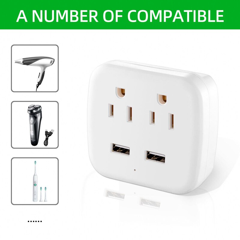 Electrical Socket Power Strip Factory - US Plug 2 AC Outlets 2 USB Ports for Home Office Surge