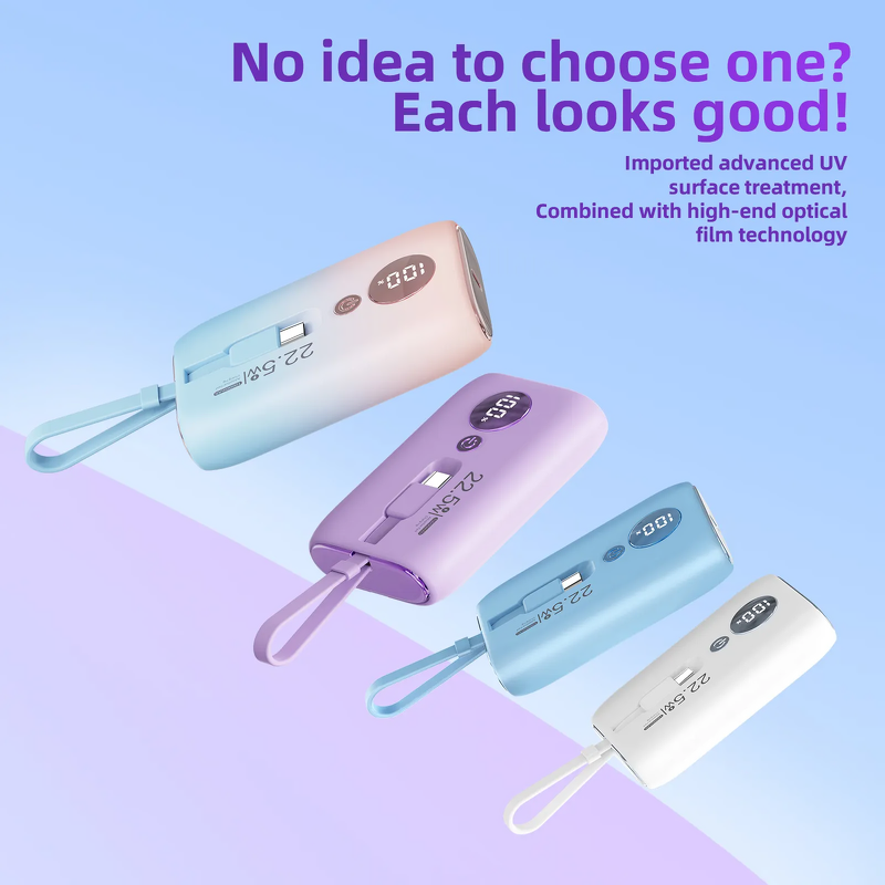 Portable Power Bank Manufacturer - LED Digital Display 10000mah Built in Cables With KC