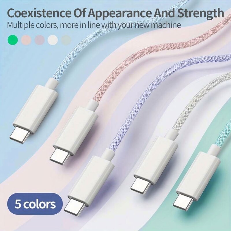 USB C to TYPE C Cable Manufacturer - 60W Plus Macaron Color Braided 1M 2M Fast Charging Type-c