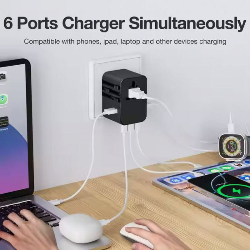 Worldwide Travel Adapter Supplier - 45W 5 Usb Portable Smart Charger