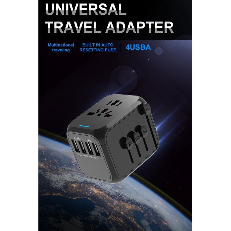 Travel Adapter Manufacturer - Universal with USB and Type-c Smart Charger Socket