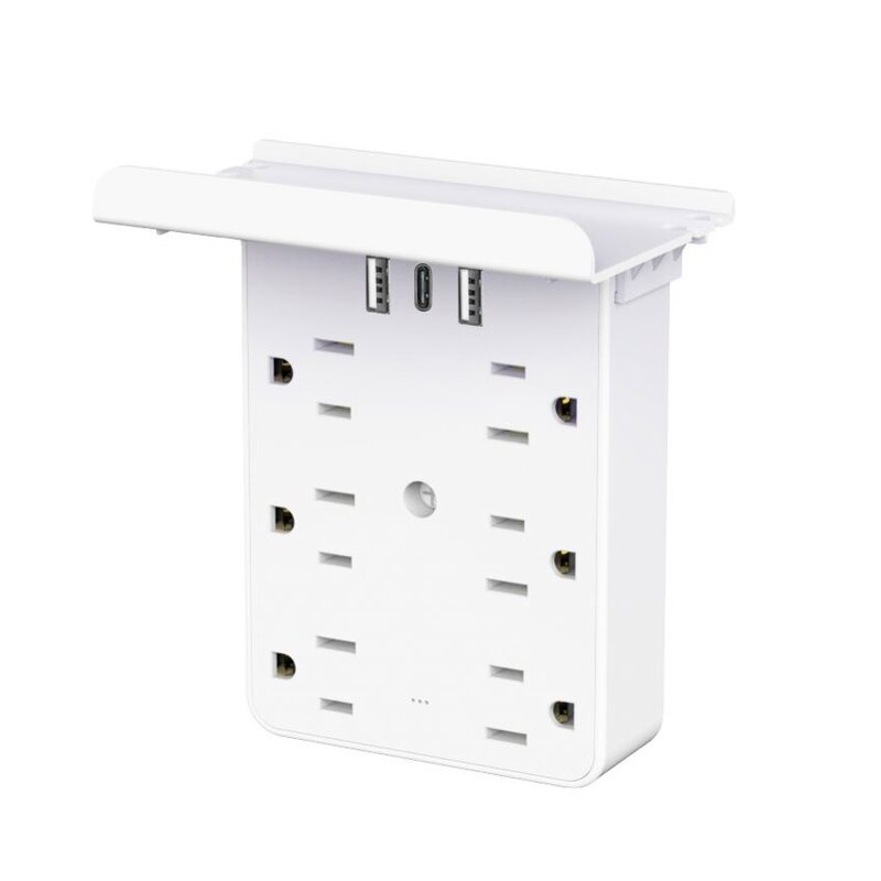 Wall Outlet Extention Manufacturer - 2USB+C US Receptacle 6 Way with Holder 5V 3.6A Fast Charging