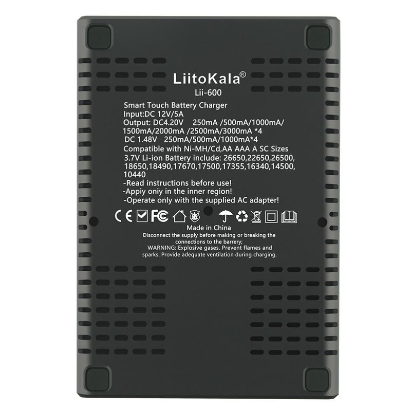 Battery Charger Factory - LiitoKala Lii-600 for Li-ion 3.7V and NiMH 1.2V 18650 26650 21700