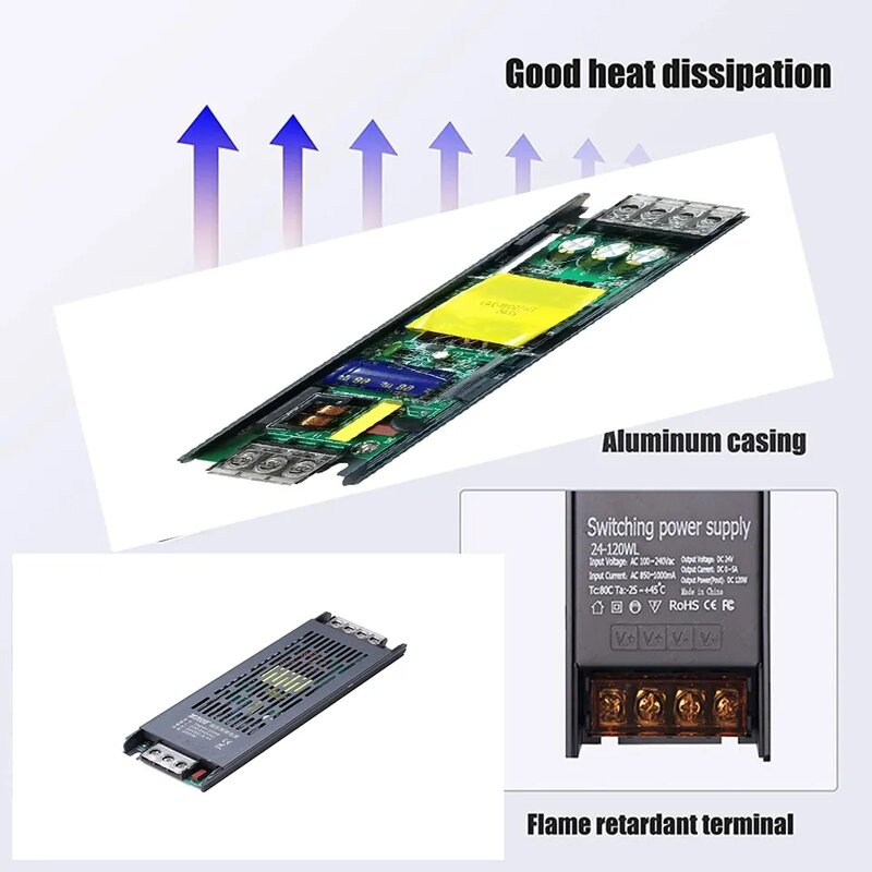 Led Driver Factory - 12V/24V Dimmable Smart Ultra Thin 60W Power Supply