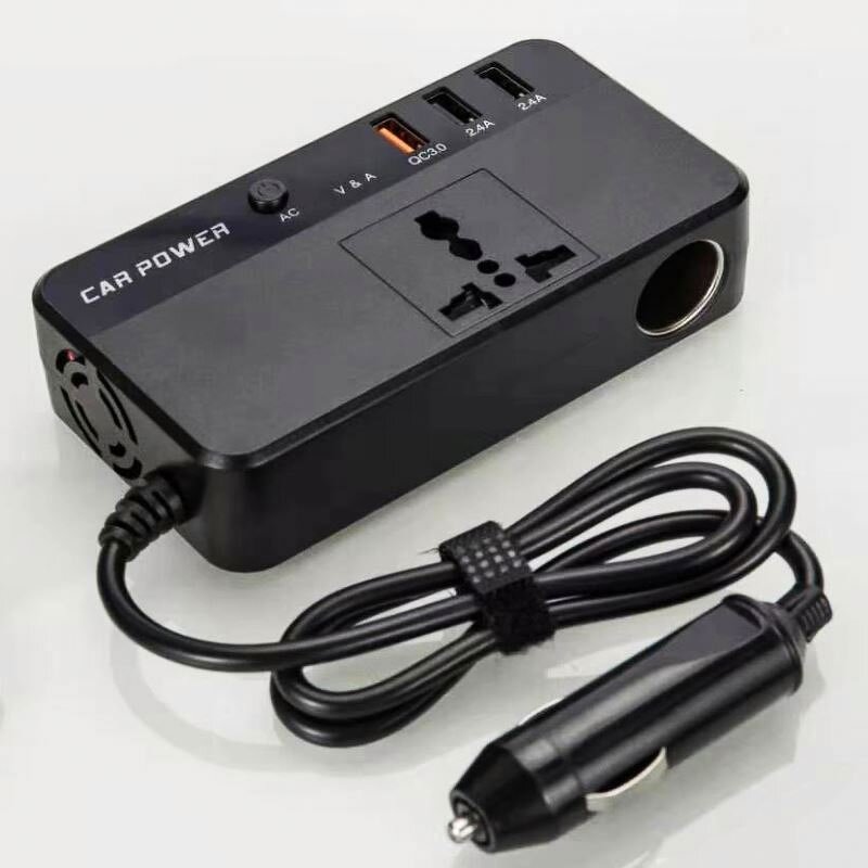 Car Power Inverter Factory - 12V 24V to 220V Multi Smart USB QC3.0 Fast Charging Socket Converter 200W