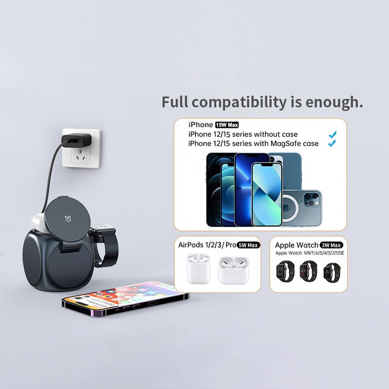 3-in-1 Magnetic Wireless Charger Manufacturer - Smart Multi-Function Foldable Fast Charging Station