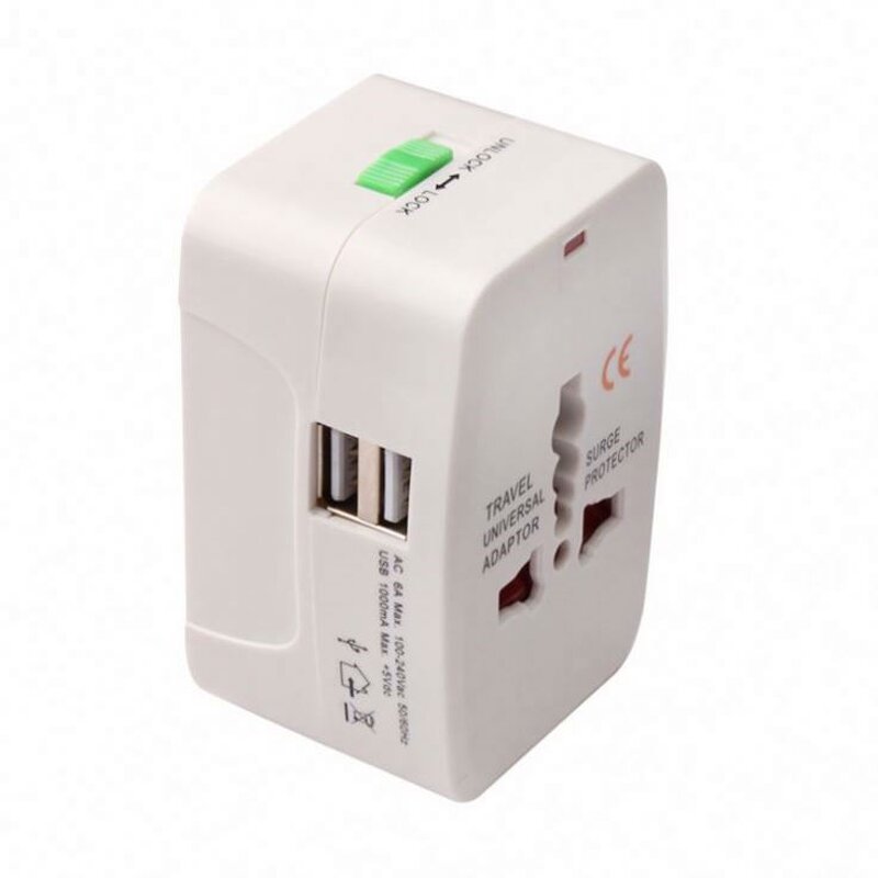 Worldwide Travel Adaptor Factory - All in One European Universal with 2 USB Ports for Asia Europe