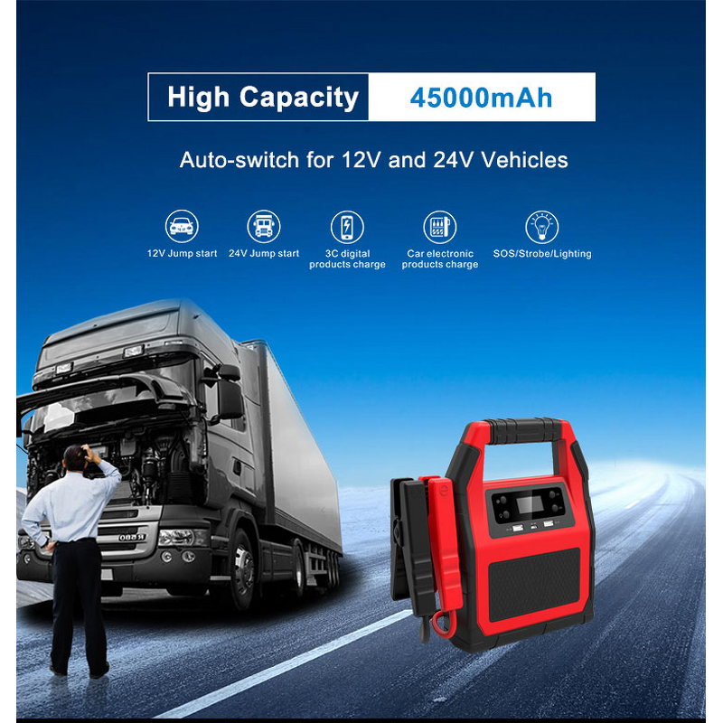 Truck Jump Starter Supplier - Portable 24 Volt 1500A Car Jump Starter Power Bank for Trucks