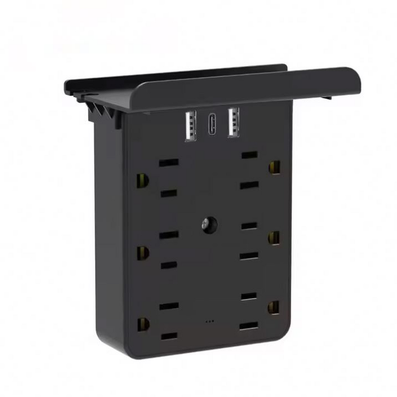 Wall Outlet Extention Manufacturer - 2USB+C US Receptacle 6 Way with Holder 5V 3.6A Fast Charging