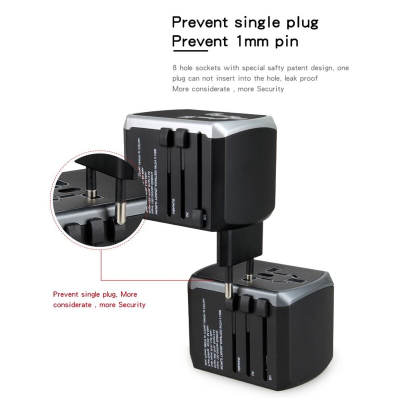 Universal Travel Adapter Supplier - Multi Plug 100-240V Electrical Socket USB Charger