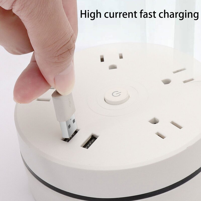 Power Strip Supplier - Round Universal Extension Cord Socket Plug USB Charger with Cable
