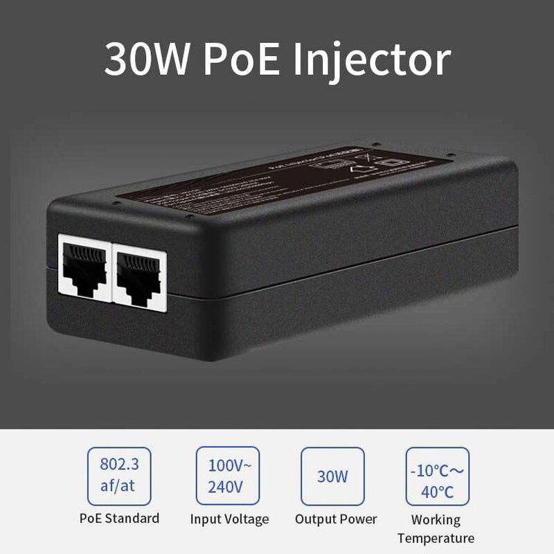 POE Injector Power Supply Manufacturer - 12V-56V 30w Ac Dc for CCTV Security POE IP Cameras