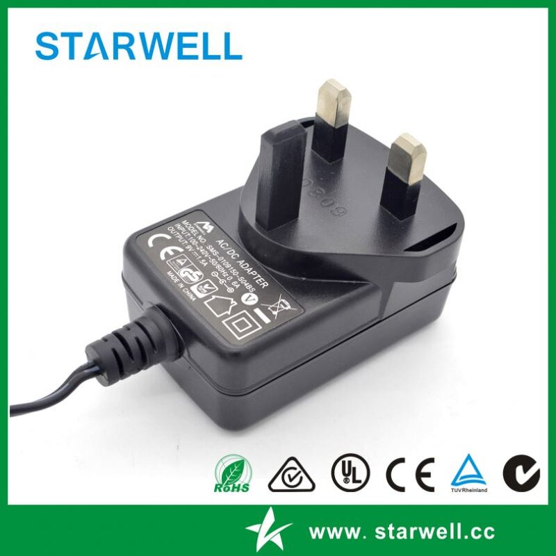 DC Power Adapter Manufacturer - 9V 1.5A EU US AU UK Wallmount Plug in Type