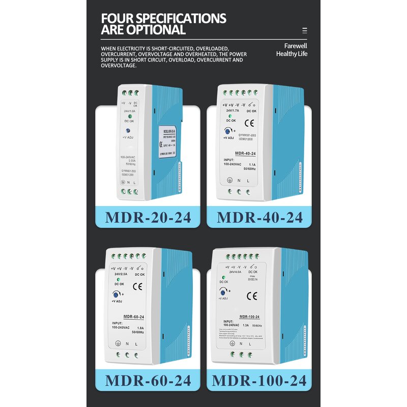Industrial DIN Rail Power Supply Factory - SMPS Original NDR-120-24 120W 24V 5A Single Output