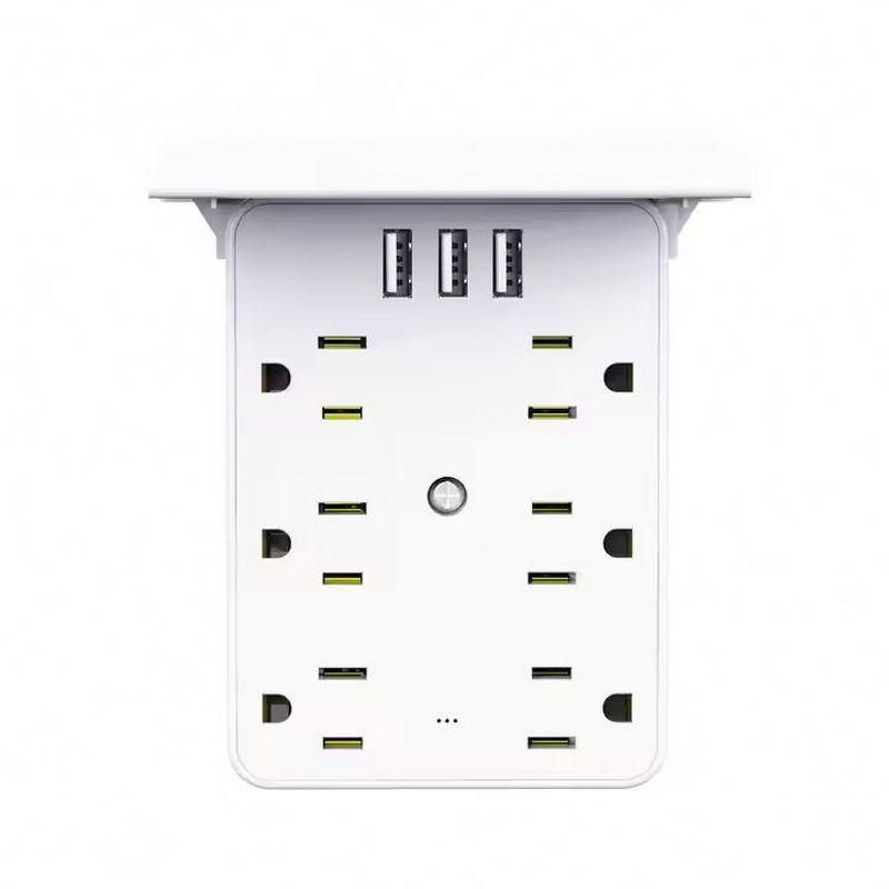 Wall Outlet Extention Manufacturer - 2USB+C US Receptacle 6 Way with Holder 5V 3.6A Fast Charging