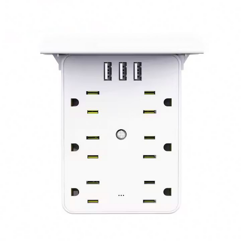 Wall Outlet Extention Manufacturer - 2USB+C US Receptacle 6 Way with Holder 5V 3.6A Fast Charging