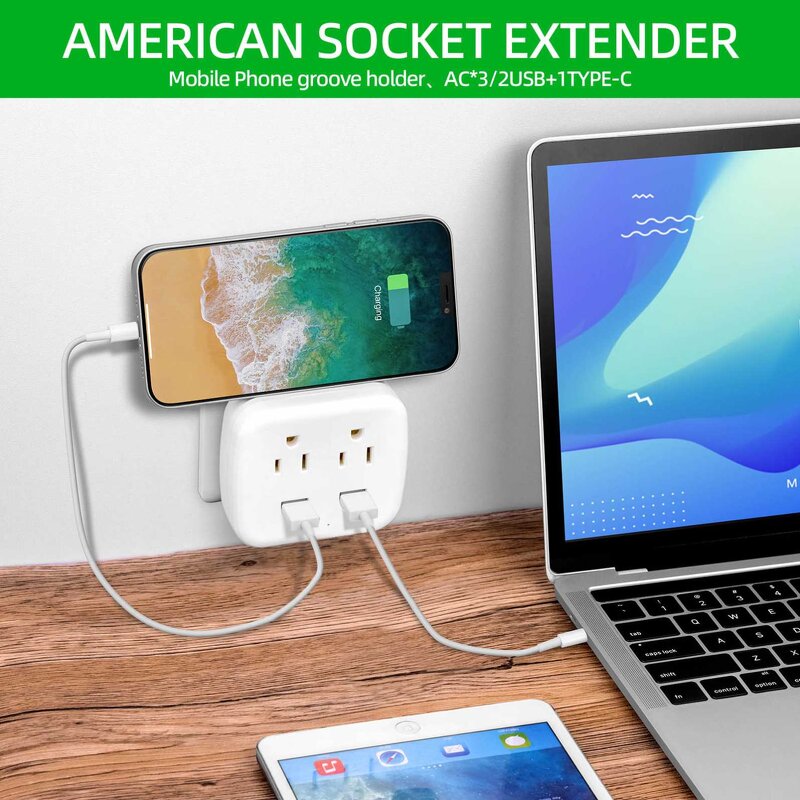 Electrical Socket Power Strip Factory - US Plug 2 AC Outlets 2 USB Ports for Home Office Surge