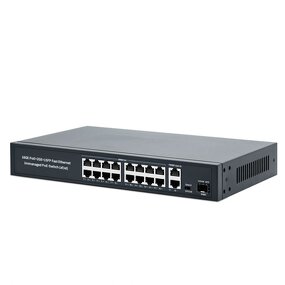 16 Ports POE Switch Manufacturer - 330W 38gbps IEEE802.3af/at for CCTV Camera System 10/100/1000Mbps