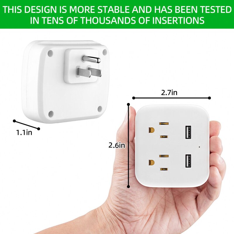 Electrical Socket Power Strip Factory - US Plug 2 AC Outlets 2 USB Ports for Home Office Surge