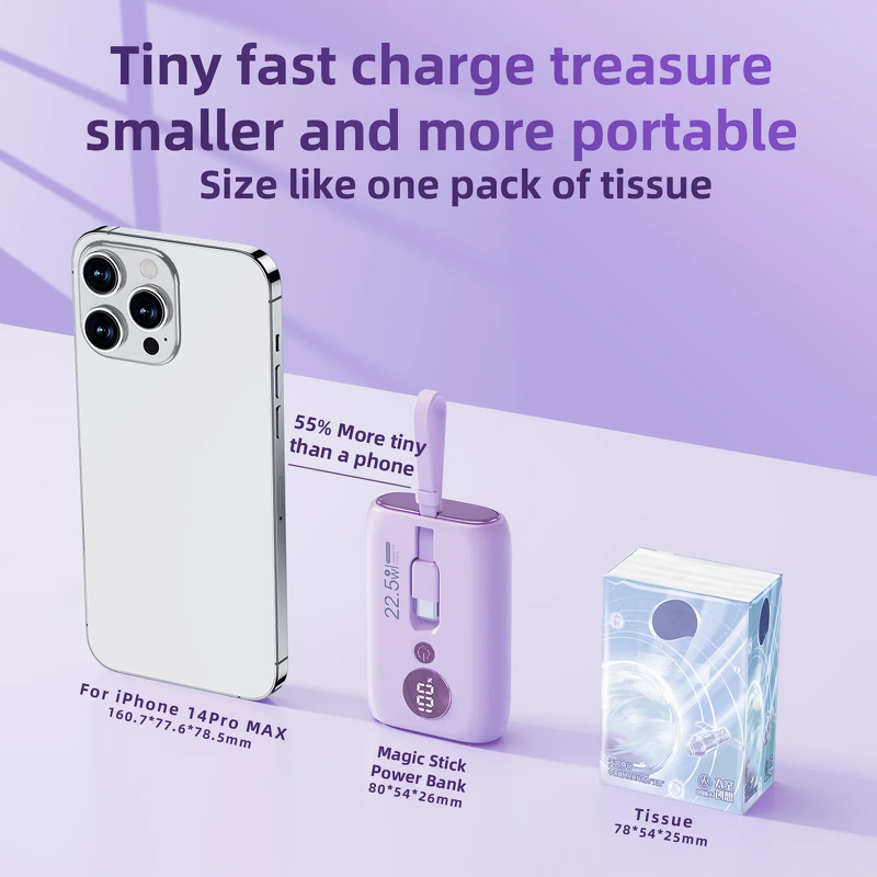 Portable Power Bank Manufacturer - LED Digital Display 10000mah Built in Cables With KC