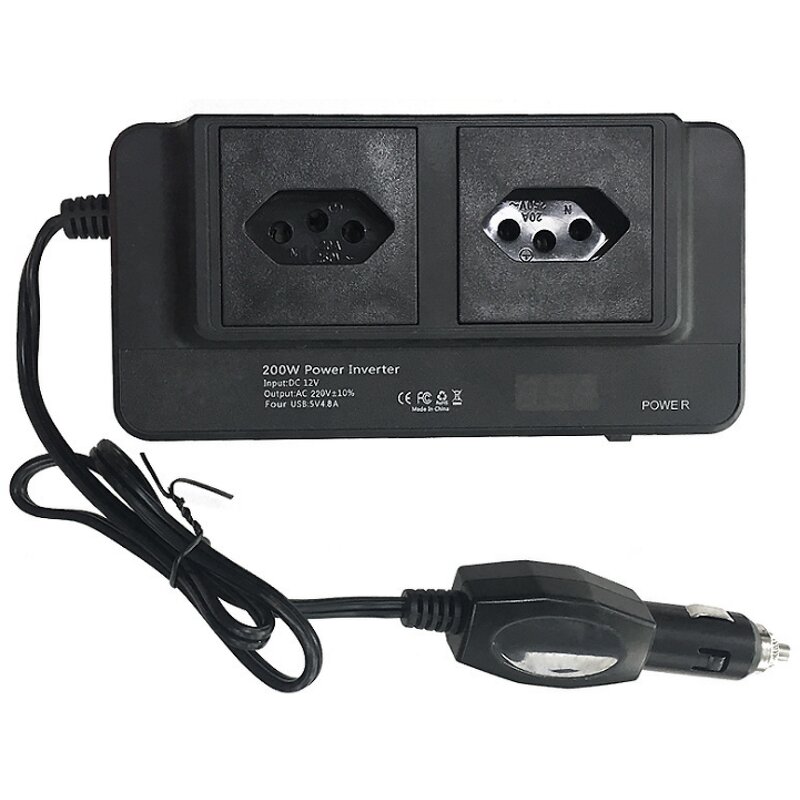 Car Inverter Manufacturer - 200W Multifunctional 12v to 220v Power Converter Universal Socket