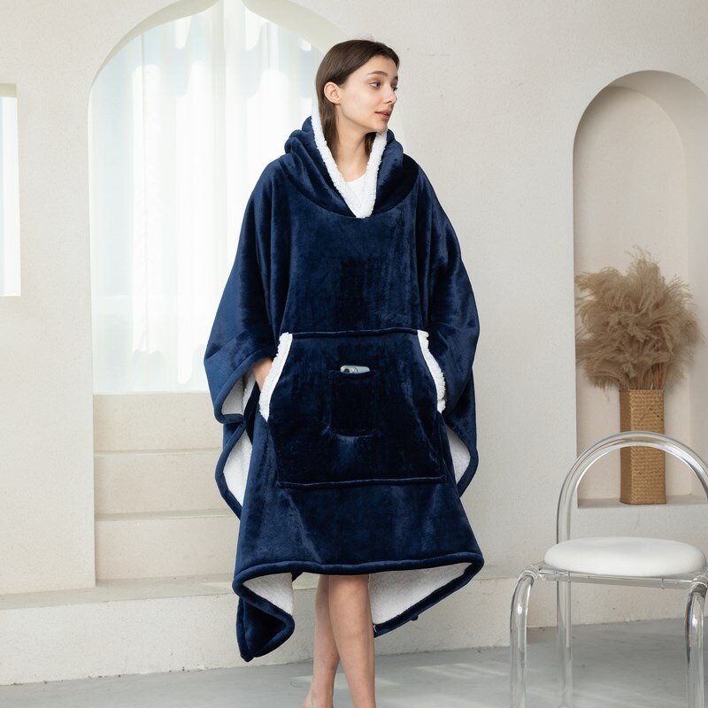 Wearable Blanket with Sleeves Manufacturer - New Arrival Oversized TV Hoodie Fleece with Sleeves