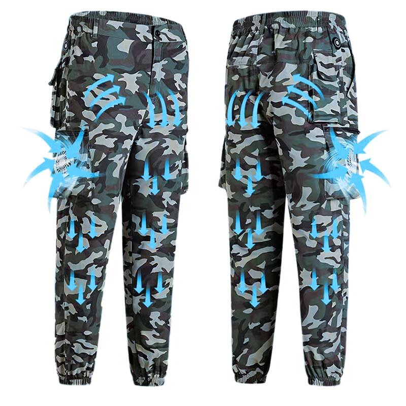 Fan Cooling Work Trousers Factory - Custom Logo Multi Pockets USB Input Electric for Outdoor