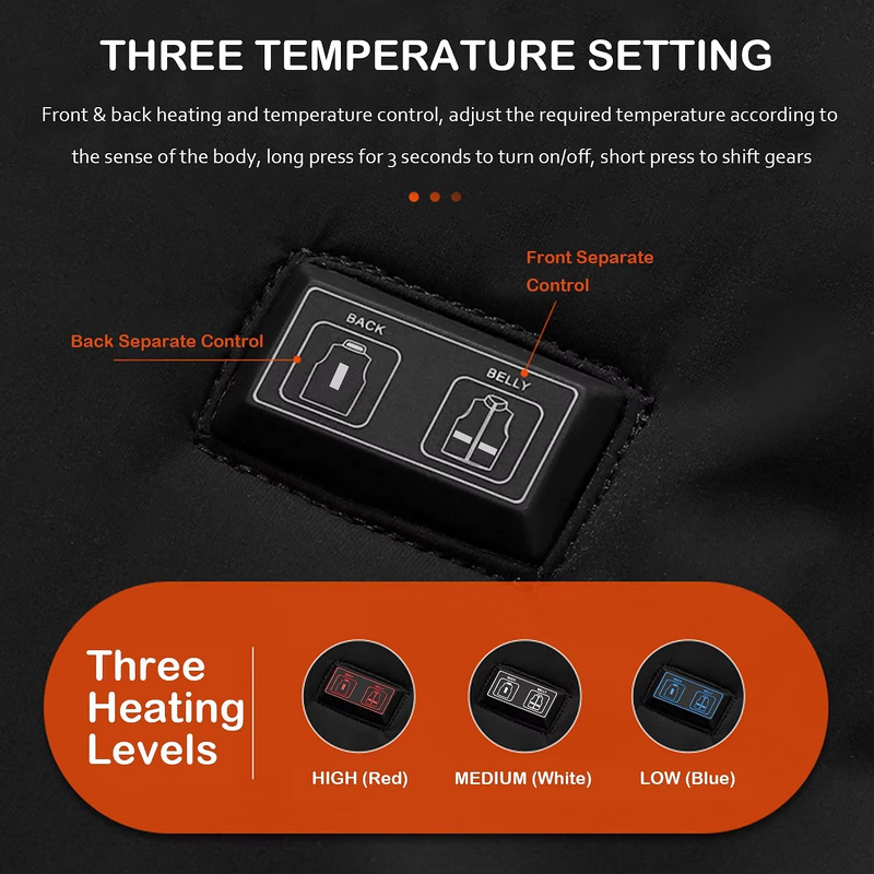 USB Heated Vest Manufacturer - 9 Zones Breathable Sleeveless Washable Body Warmer